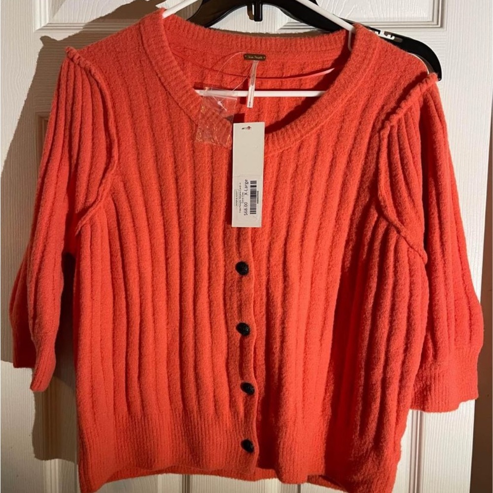 Nwt Free People Sloane Cardi Coral Clay XL